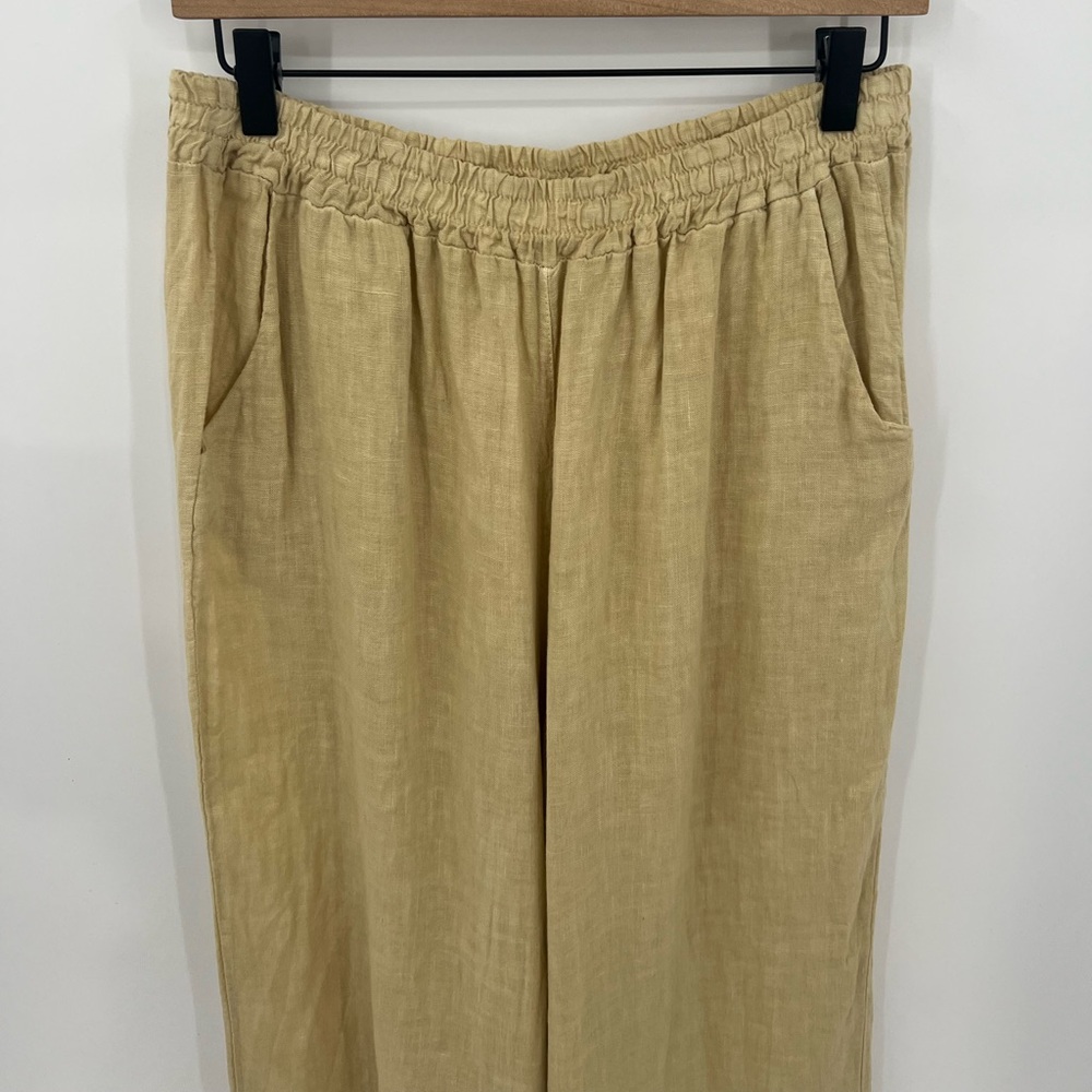 Francesca Bettini linen crochet trim wide leg pants - Picture 2 of 7